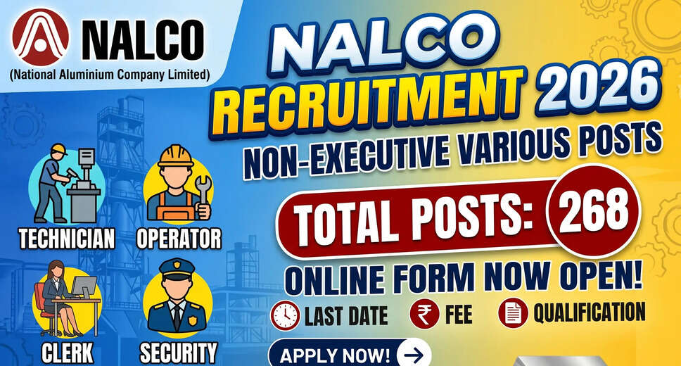 NALCO Recruitment 2026 for Non-Executive Positions: Apply Now