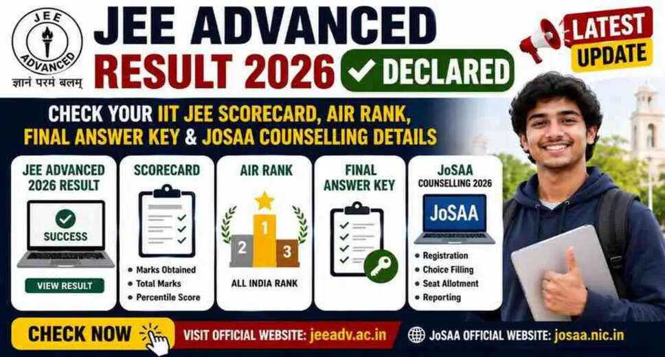 JEE Advanced 2026 Results Announced: Access Scorecards, Ranks, and Counselling Information