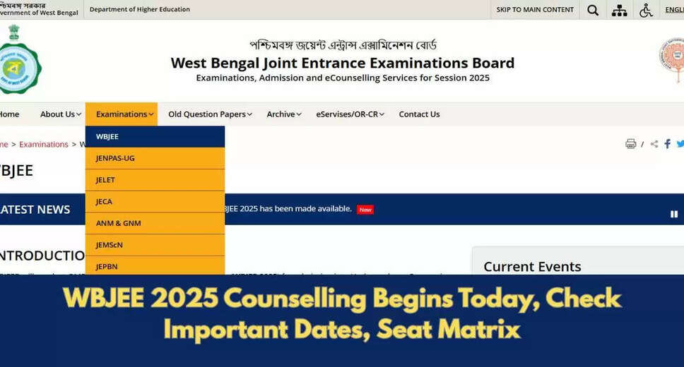 West Bengal Engineering Admission Counseling Begins Today