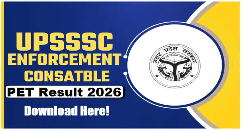 UPSSSC Enforcement Constable PET Result 2026 Released