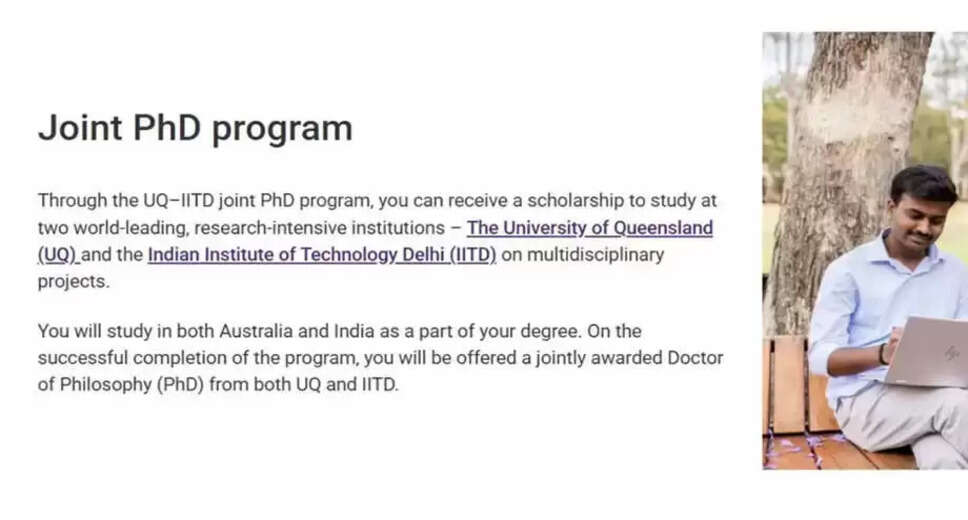 Exciting Joint PhD Program Offered by IIT Delhi and University of Queensland