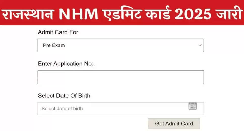 Rajasthan NHM Admit Card 2025 Released: Exam Schedule and Details