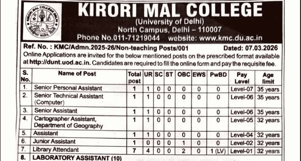 Delhi KMC Non-Teaching Recruitment 2026: Apply for 57 Vacancies