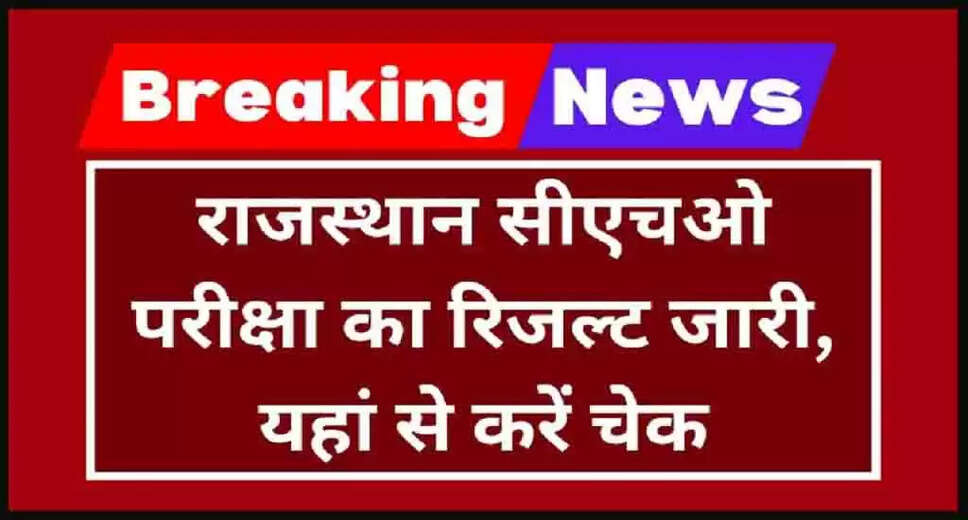 RSMSSB CHO 2024 Final Result Released