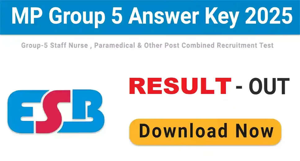 MPESB Group 5 Paramedical Staff Results Announced for 2025