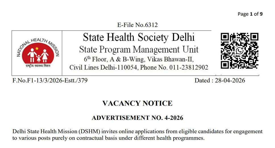 Delhi Health Society Recruitment 2026: Apply for 114 Vacancies Online