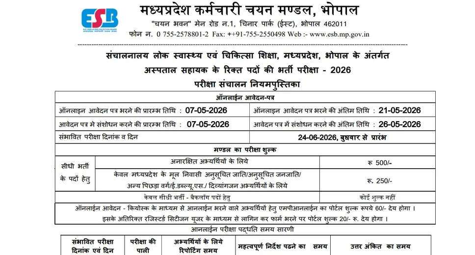 MPESB Hospital Assistant Recruitment 2026: Apply for 1200 Vacancies