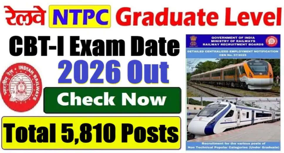 RRB NTPC Graduate Level CBT-I Exam City Information Released for 2026