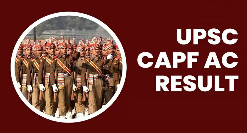 UPSC CPF Assistant Commandant Final Result 2025 Announced