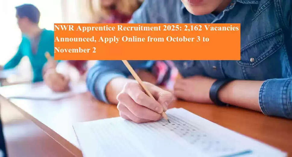 North Western Railway Announces 2,162 Apprentice Vacancies for 2025