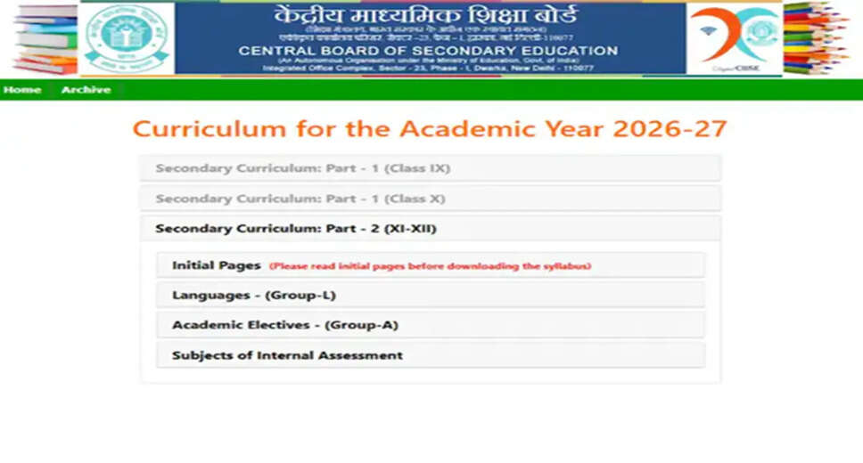 CBSE Unveils New Syllabus for Classes 9 to 12 for 2026-27 Academic Year