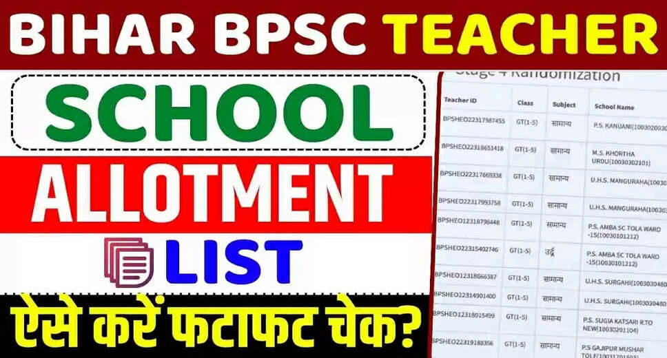 BPSC School Teacher TRE 3.0 Allotment List 2025 Released