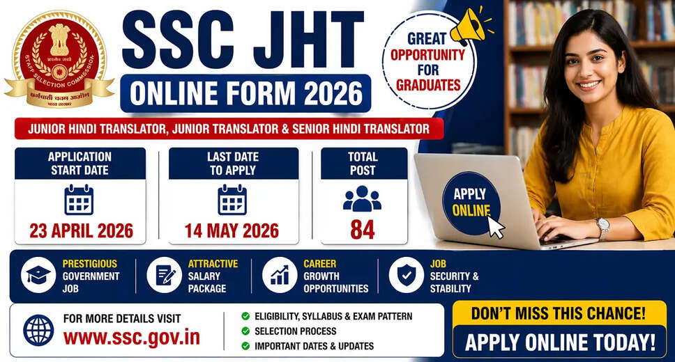 2026 SSC JHT Recruitment Notification Released for 84 Positions
