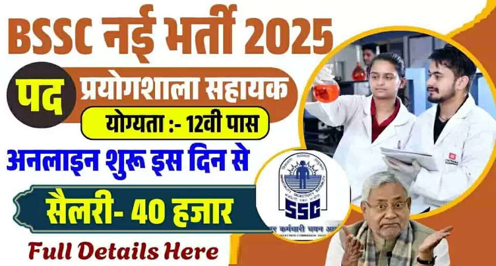 BSSC Laboratory Assistant Recruitment 2025: Apply for 143 Vacancies