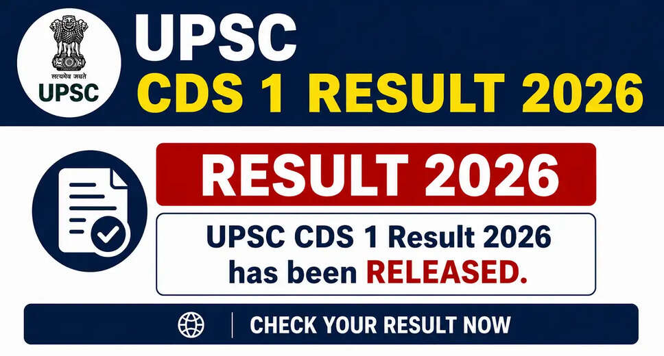 UPSC CDS-I Exam 2026 Results Announced