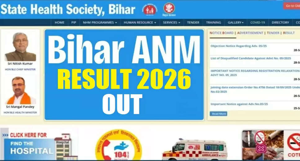 Bihar SHS ANM Result 2026 Released: Check Your Scores Now
