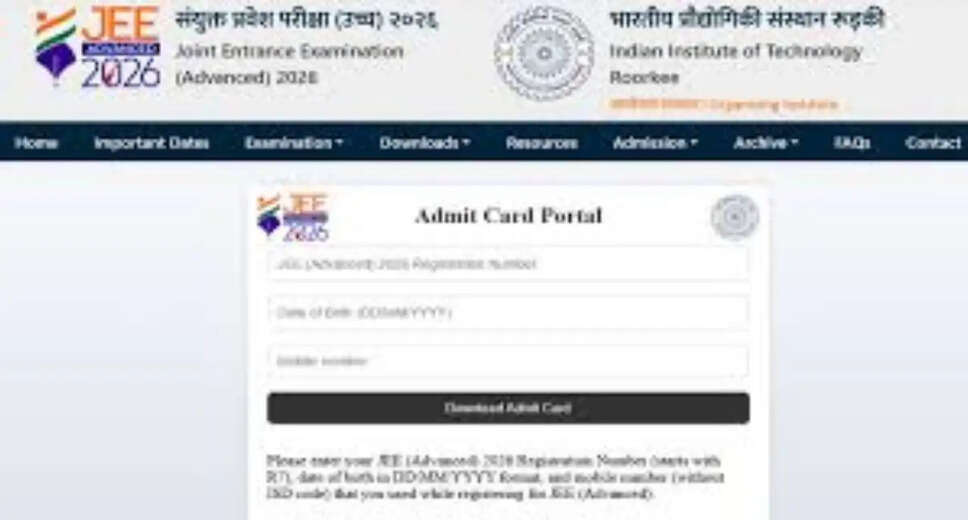 JEE Advanced 2026 Admit Card Released: Download Instructions and Exam Details