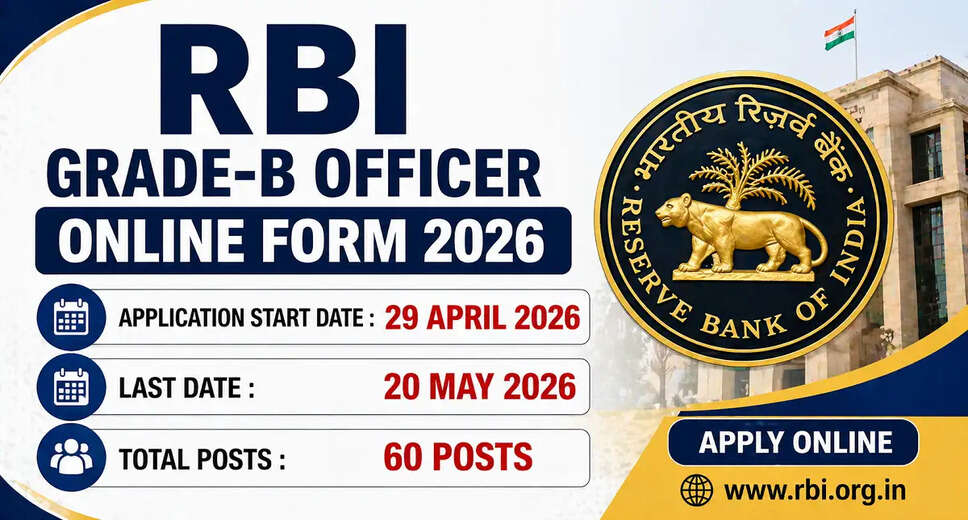 RBI Grade B Officer Recruitment 2026: Apply Now for 60 Vacancies