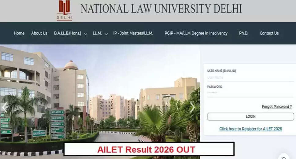 AILET 2026 Results Announced by National Law University, Delhi