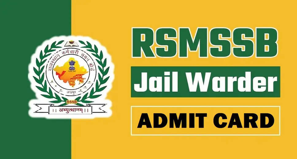 Rajasthan RSSB Jail Prahari Online Correction Form 2025 Released
