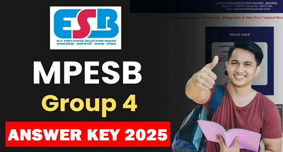 MPESB Group 4 Various Post Answer Key Released for 2025 Recruitment