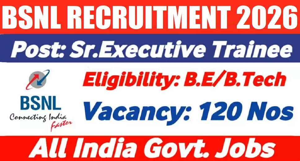 BSNL Announces Recruitment for Senior Executive Trainee Positions in 2026