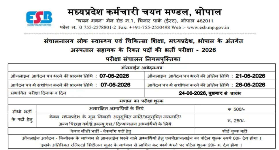 Exciting Opportunity: MPESB Hospital Assistant Recruitment 2026 Announced
