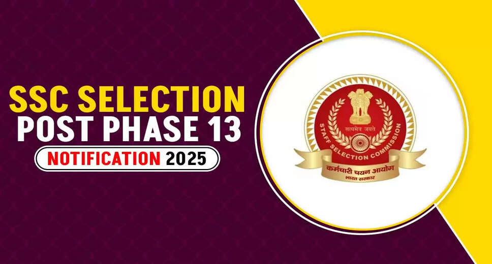 SSC Phase 13 Recruitment 2025: Apply for Various Selection Posts