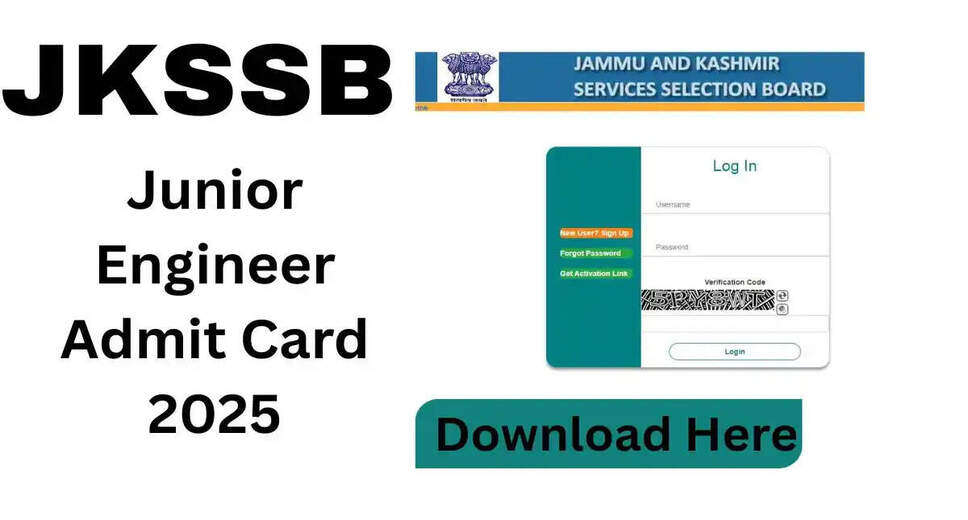 JKSSB JE Admit Card 2025 Release Date Announced