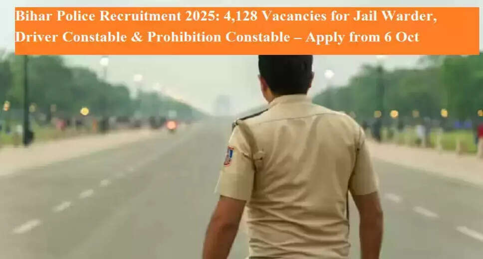 Bihar Police Recruitment 2025: Apply for 4,128 Vacancies