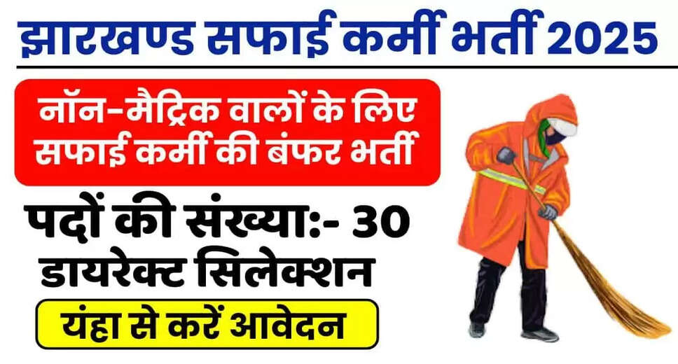 Jharkhand Safai Karmi Vacancy 2025: Apply Now for 30 Positions