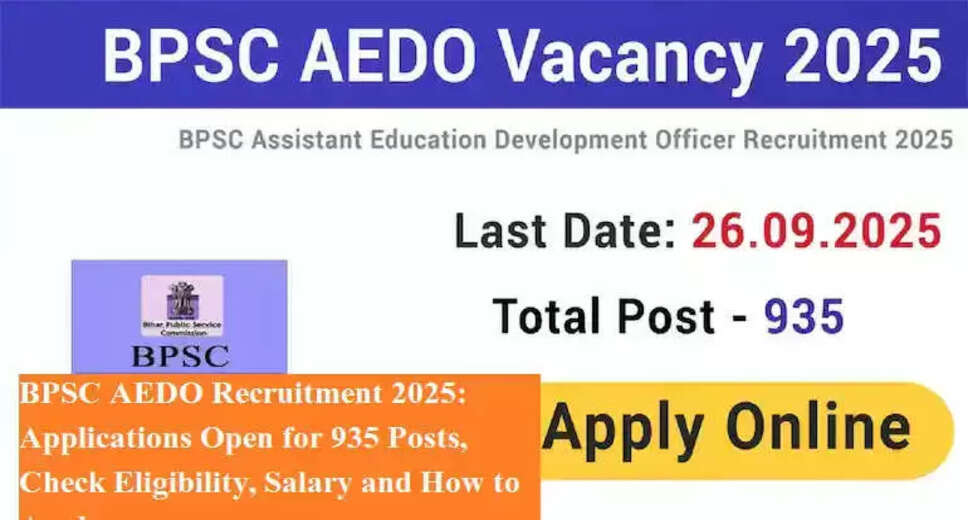 Bihar Public Service Commission Recruitment for Assistant Education Development Officer