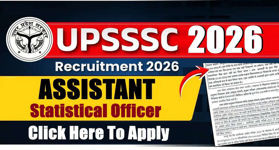 UPSSSC Announces Recruitment for Assistant Statistical Officer in 2026