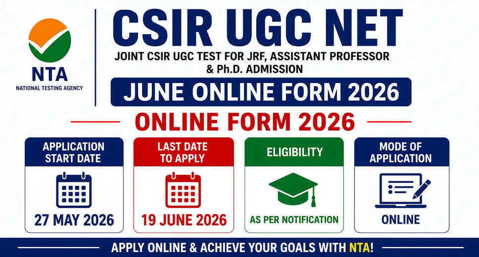 NTA CSIR UGC NET June 2026 Online Application Now Open