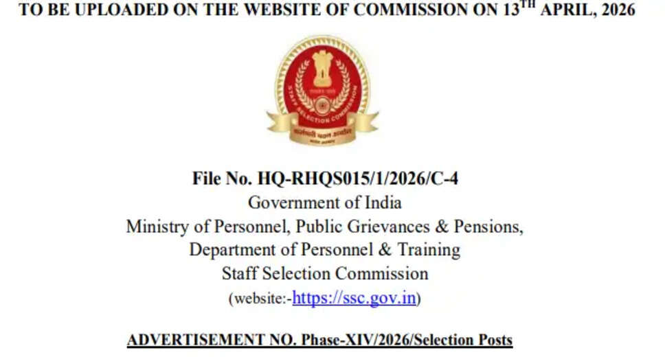 2026 SSC Selection Post Phase XIV Recruitment: Apply for 3003 Vacancies