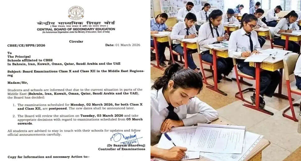 CBSE Postpones Class 10 and 12 Exams Due to Middle East Tensions