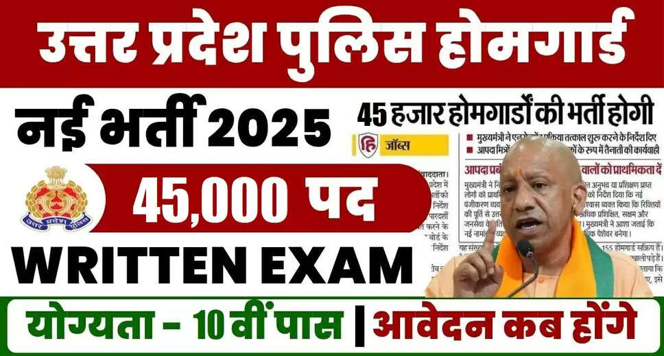 UP Home Guard Recruitment 2025: 45,000 Vacancies Announced