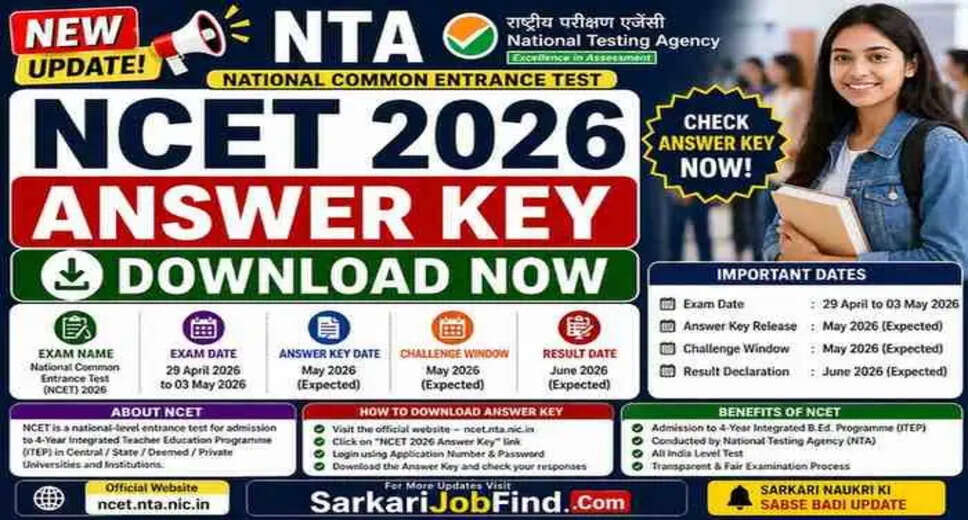 Download NCET 2026 Answer Key Released by NTA