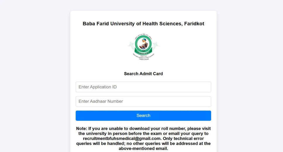 BFUHS Staff Nurse Recruitment Exam Admit Cards Now Available for Download