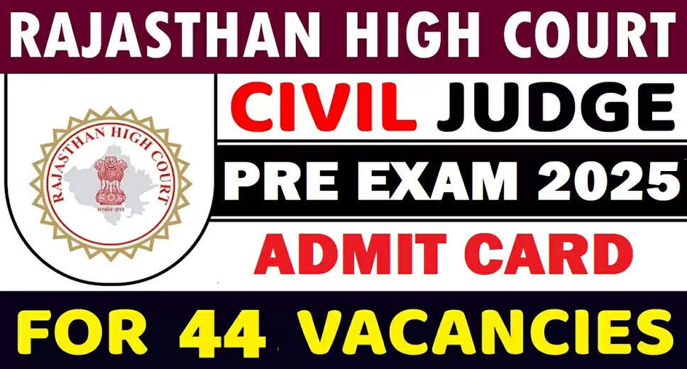 Rajasthan High Court Civil Judge Pre Admit Card 2025 Released