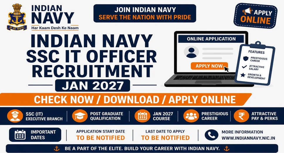 Indian Navy SSC IT Officer Recruitment 2026: Apply for 15 Vacancies