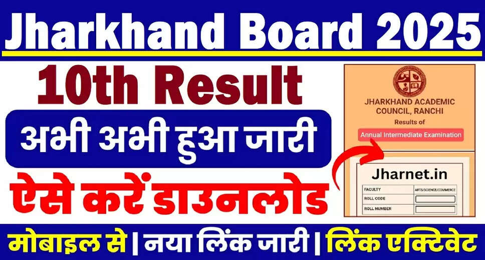 Jharkhand Board 10th Result 2025 Released