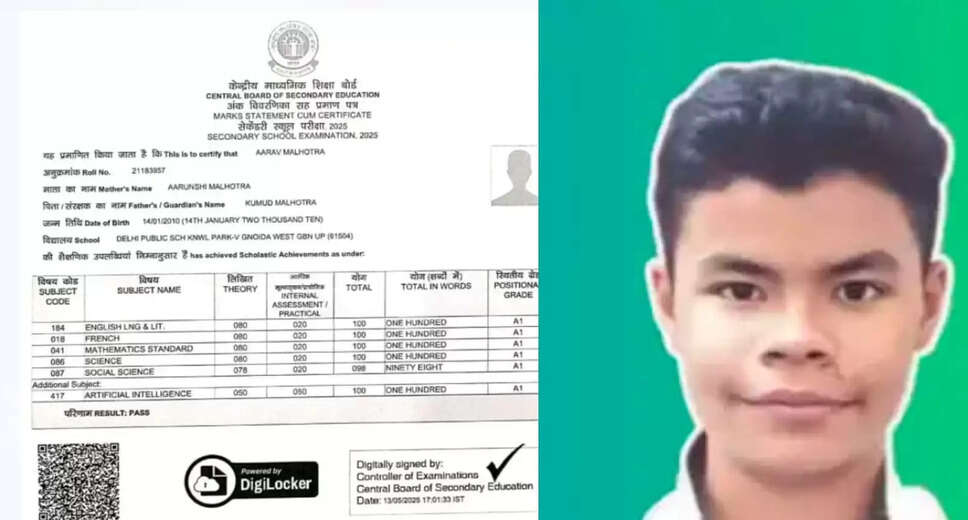 Aarav Malhotra: The Inspiring CBSE Class 10 Topper from Greater Noida