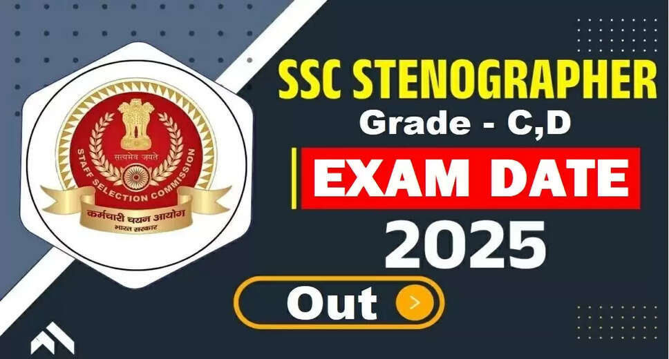 Exam Dates Announced for SSC Stenographer C and D 2025 Recruitment
