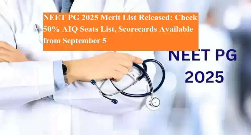 NEET PG 2025 Merit List Released: Key Details and Next Steps for Candidates