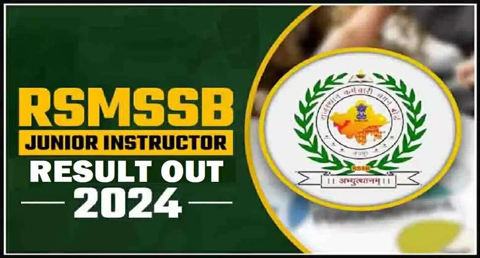 Rajasthan RSMSSB Junior Instructor Result 2025 Announced