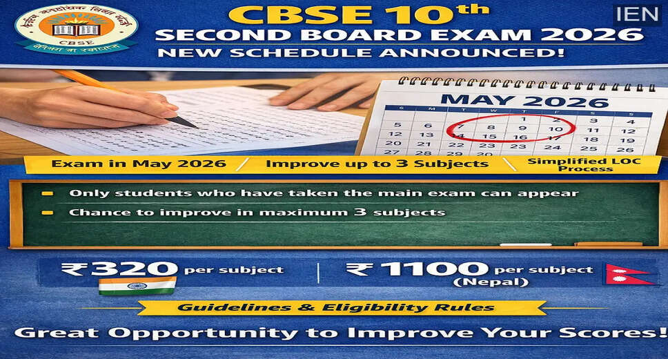 CBSE Introduces Second Board Exam for Class 10 Students in May 2026