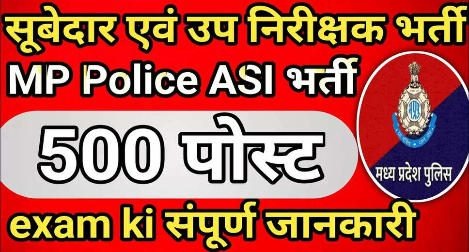 Madhya Pradesh Police ASI and Subedar Recruitment 2025 Announced
