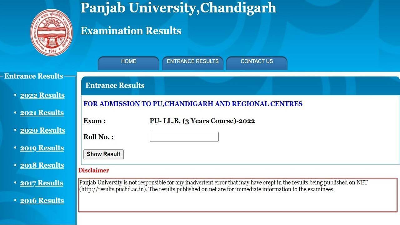 Panjab University Result 2024 Declared: Download UG and PG Marksheet from puchd.ac.in