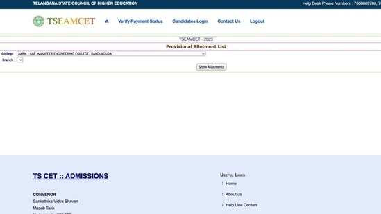 TS EAMCET phase 1 seat allotment result out on tseamcet.nic.in, steps to check